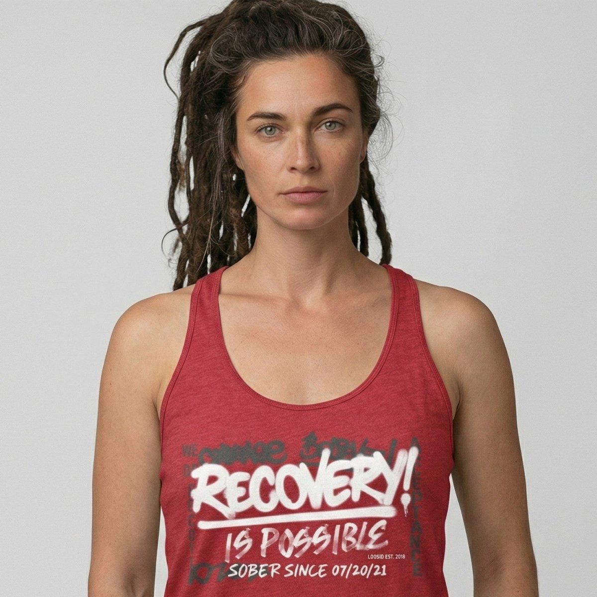 Recovery Is Possible Sober Tank Top close-up view (view 12)