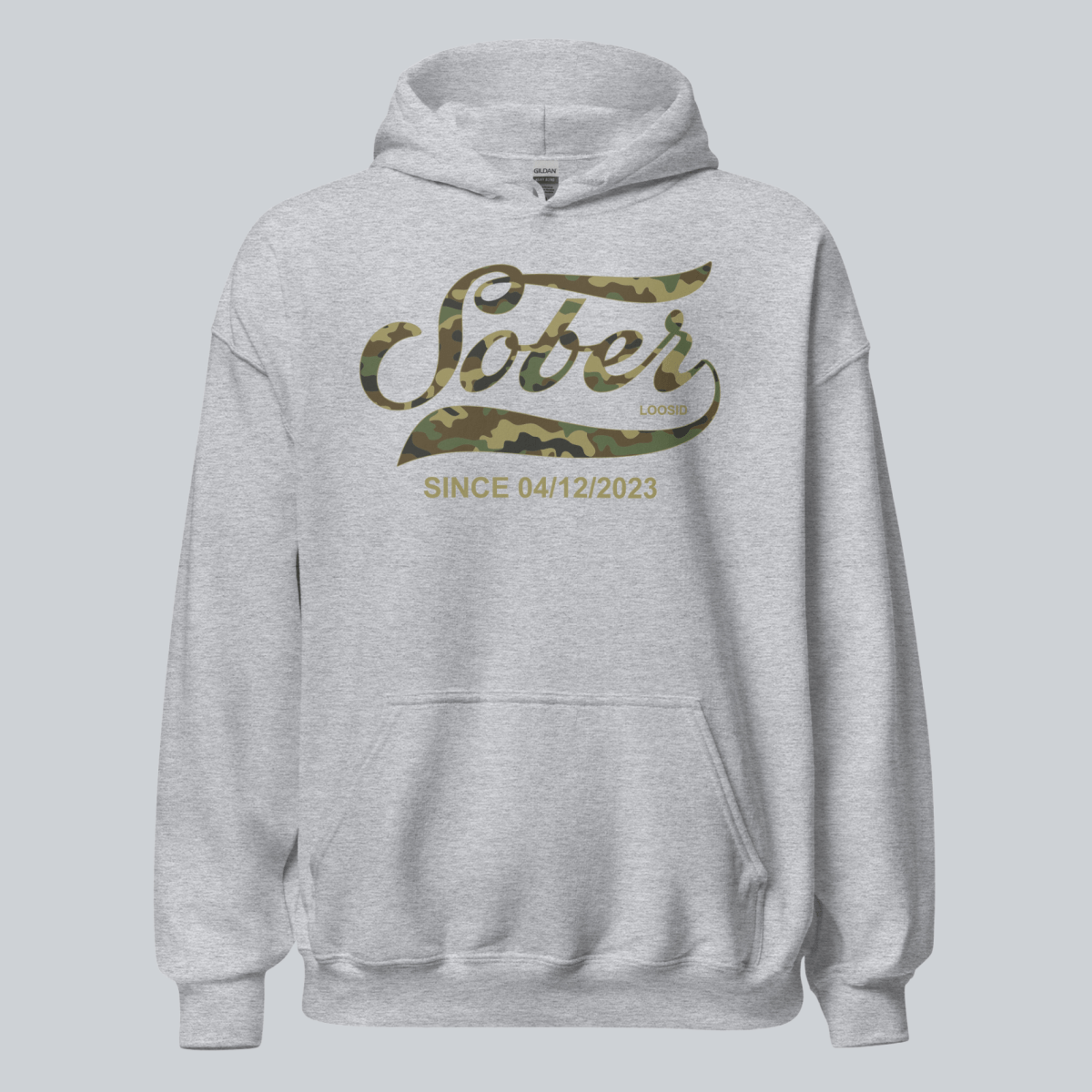 Sober Since Camo Recovery Hoodie side view (view 16)