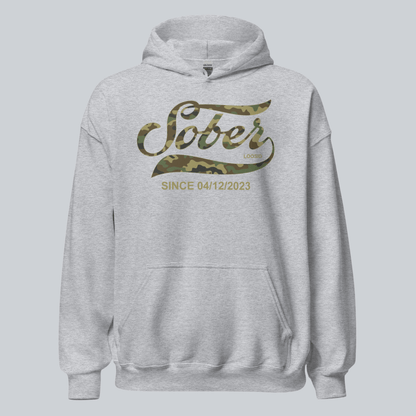 Sober Since Camo Recovery Hoodie side view (view 16)