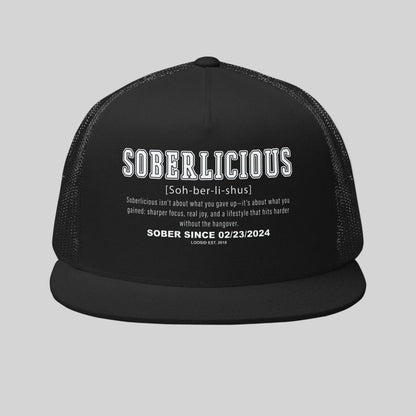 Soberlicious Definition w Custom Sobriety Date Sober Hat graphic detail (view 4)