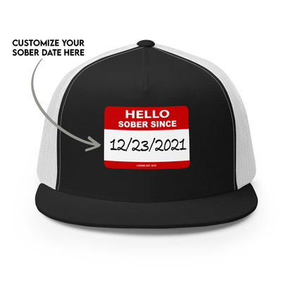 Hello Sober Since Sober Hat graphic detail (view 4)