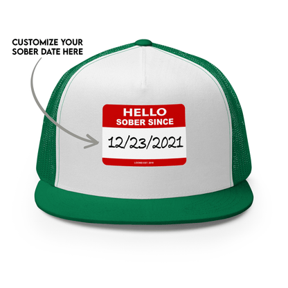 Hello Sober Since Sober Hat flat lay styled image (view 13)