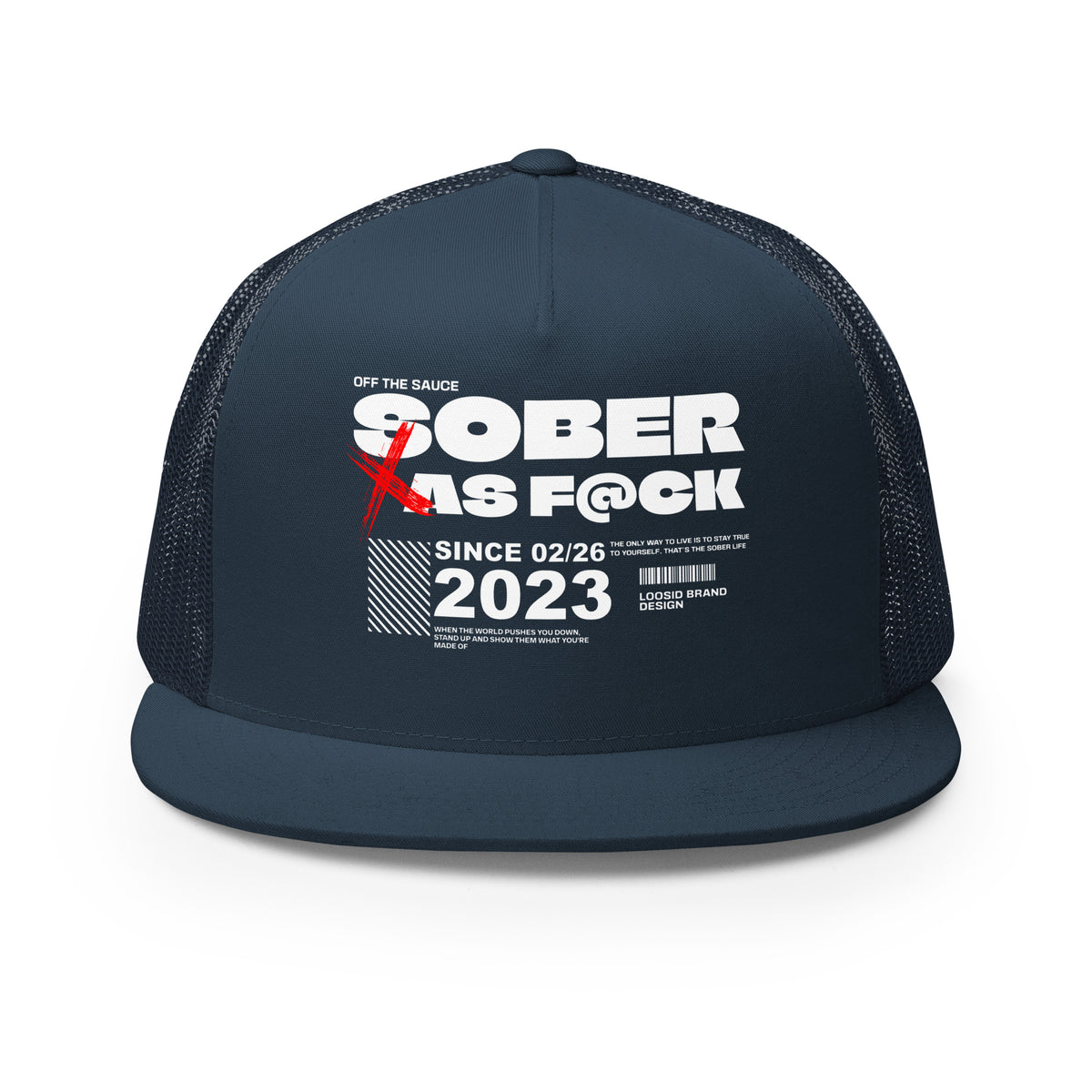 Sober hat with unapologetic design for recovery pride
