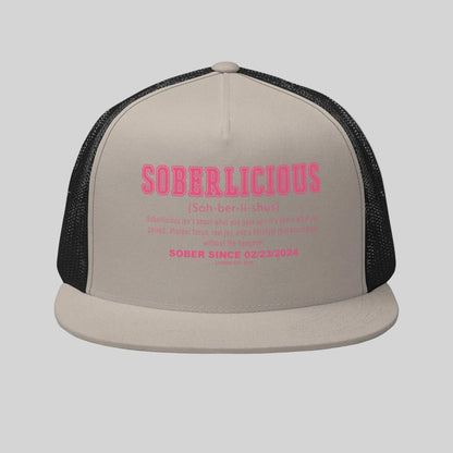 Soberlicious Definition w Custom Sobriety Date Sober Hat side view (view 6)