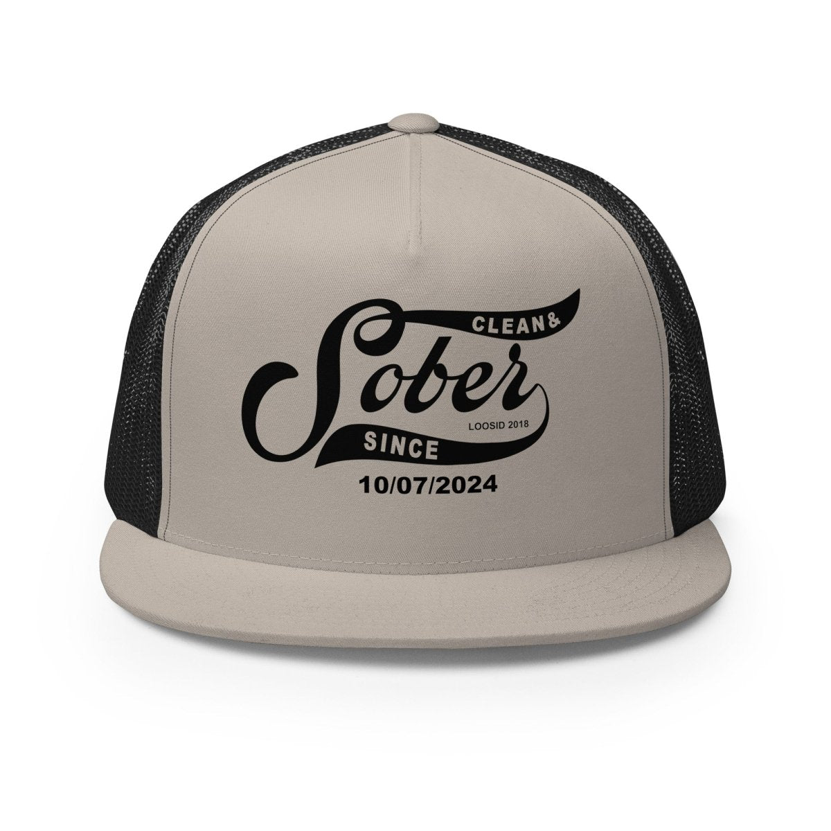 Sober Since Personalized Sober Sober Hat flat lay styled image (view 13)