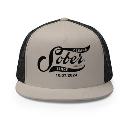 Sober Since Personalized Sober Sober Hat flat lay styled image (view 13)