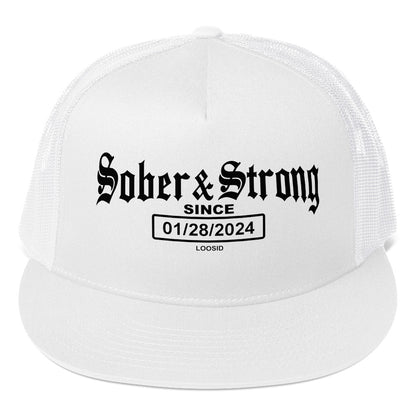 Personalized Snapback Sober Hat flat lay styled image (view 13)