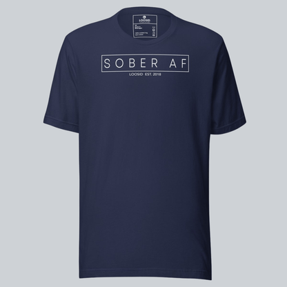 Sober AF Men's Tee for Strength and Recovery Sober T Shirt packaging detail (view 8)