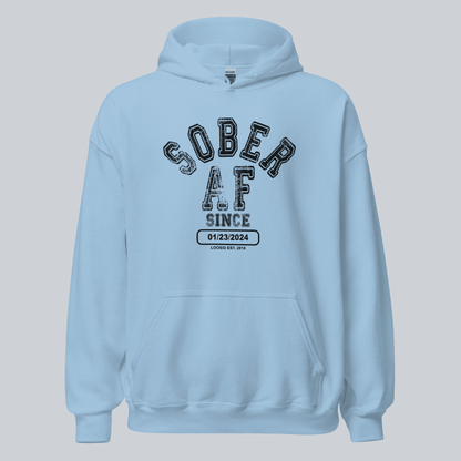 Sober AF Since Recovery Hoodie close-up view (view 42)