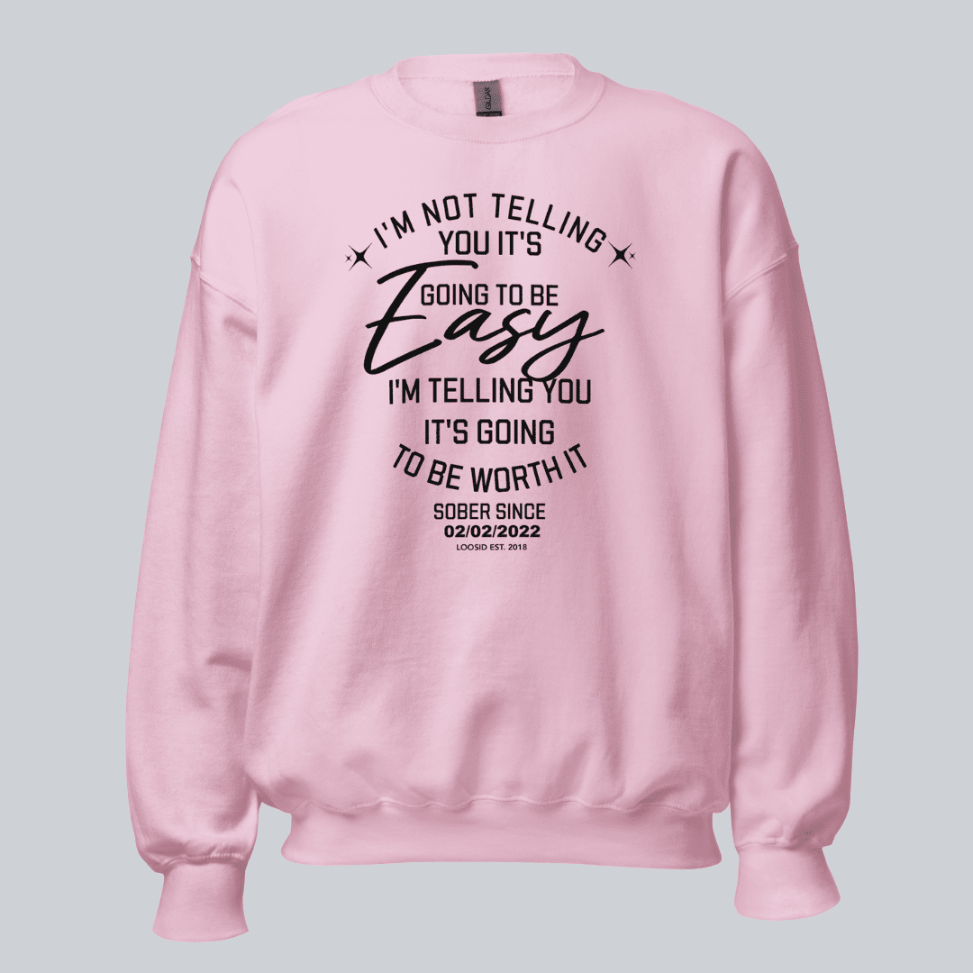 I'm Not Telling Sobriety Recovery Hoodie fit detail (view 19)