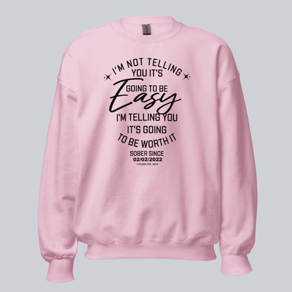 I'm Not Telling Sobriety Recovery Hoodie fit detail (view 19)
