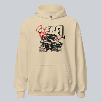 Sober Rebel Custom Sobriety Date Recovery Hoodie lifestyle view (view 15)