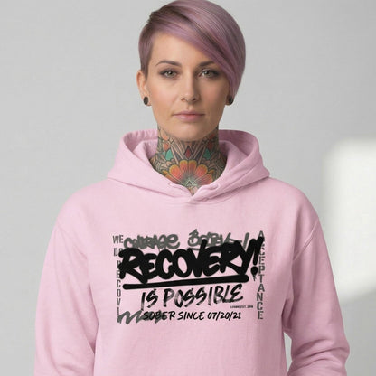 Recovery Is Possible for Women Recovery Hoodie close-up view (view 2)