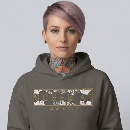 Sober AF Flower Recovery Hoodie product photo (view 50)
