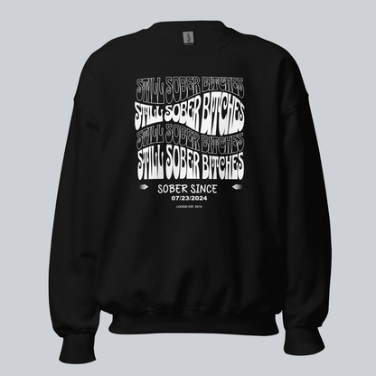 Still Sober B Recovery Hoodie flat lay styled image (view 3)