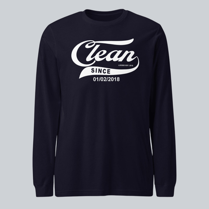 Clean Since Long Sleeve Sober T Shirt back view (view 7)