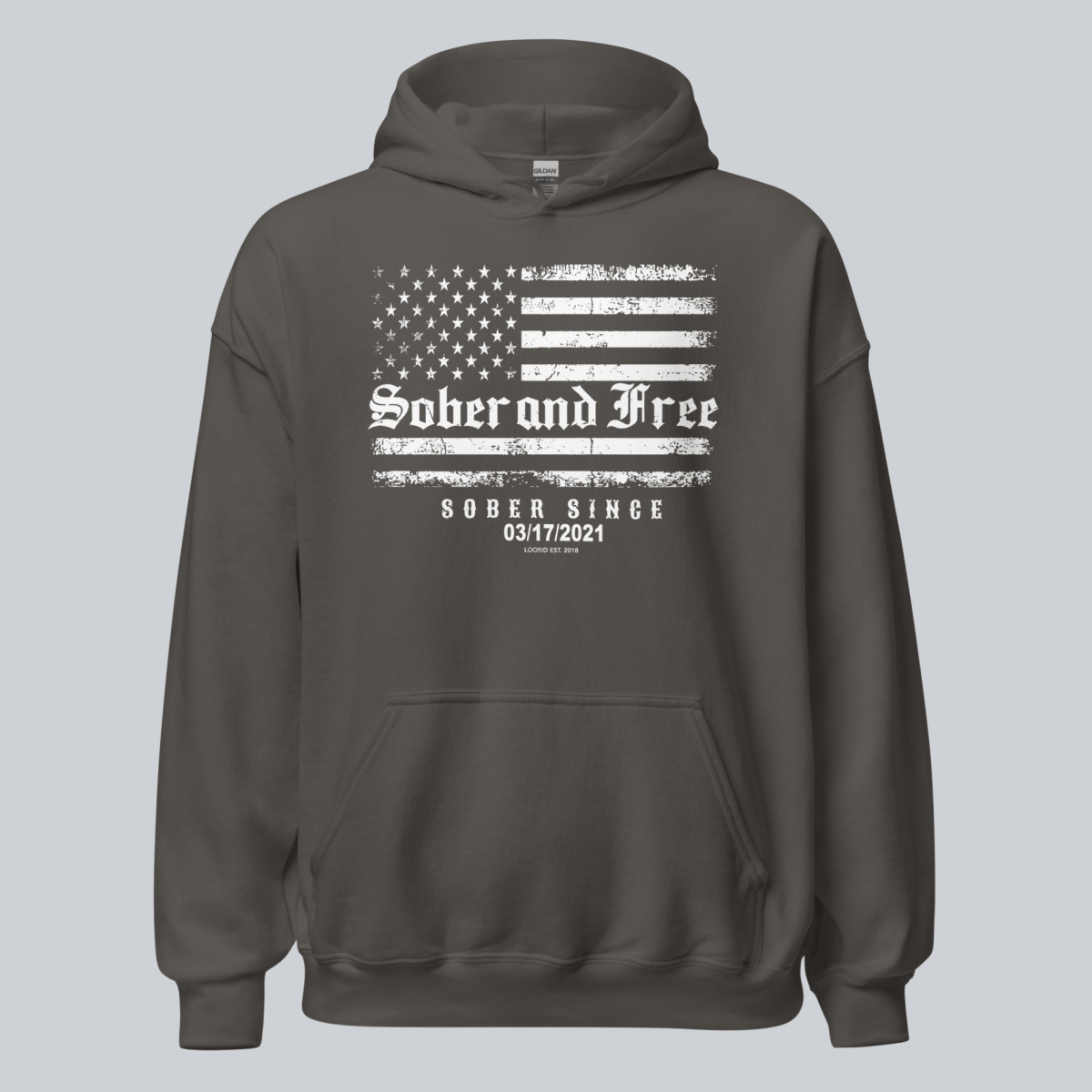 Sober and Free Custom Sobriety Date Recovery Hoodie lifestyle view (view 15)