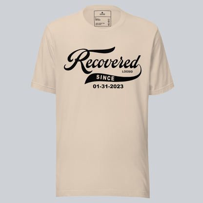 Recovered Since Sober T Shirt close-up view (view 12)