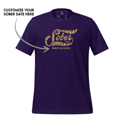 Leopard Sober Since Sober T Shirt product photo (view 10)