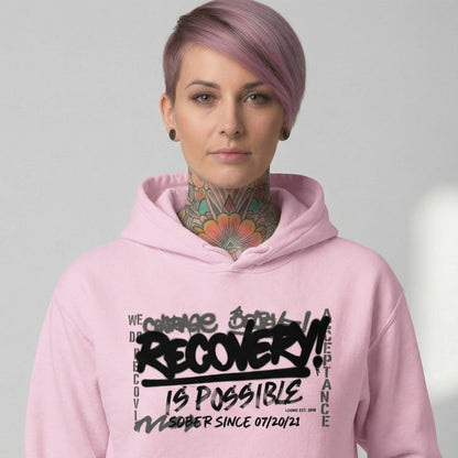 Loosid Recovery Is Possible for Women Recovery Hoodie featuring the design