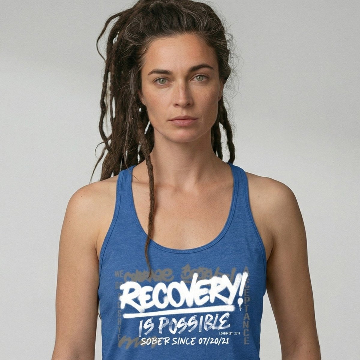 Recovery Is Possible Sober Tank Top lifestyle view (view 15)