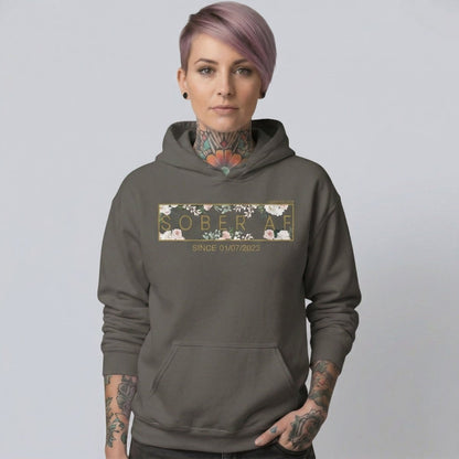 Sober AF Flower Recovery Hoodie featuring the design (view 51)
