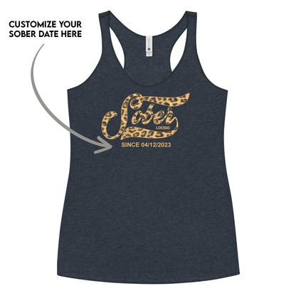 Leopard Sober Since Sober Tank Top featuring the design (view 11)