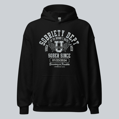 Sobriety Dept Recovery Hoodie back view (view 7)