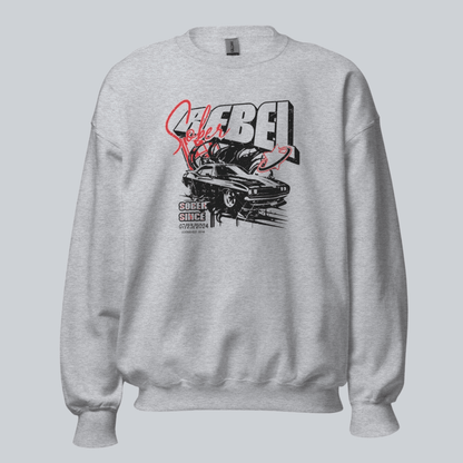 Sober Rebel Sobriety Recovery Hoodie flat lay styled image (view 3)