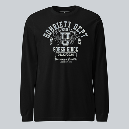 Sobriety Dept Long Sleeve Sober T Shirt graphic detail (view 4)