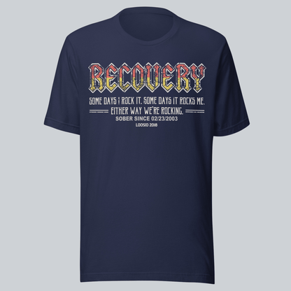 Recovery Rock Sober T Shirt side view (view 6)