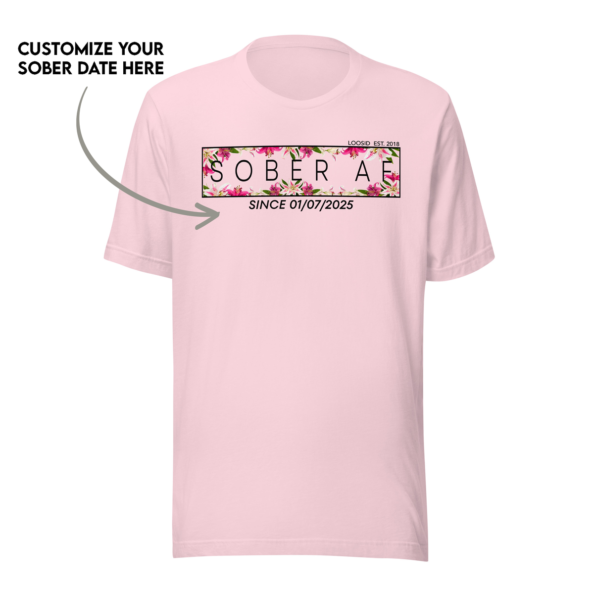 Stylish sobriety t shirt designed to inspire strength