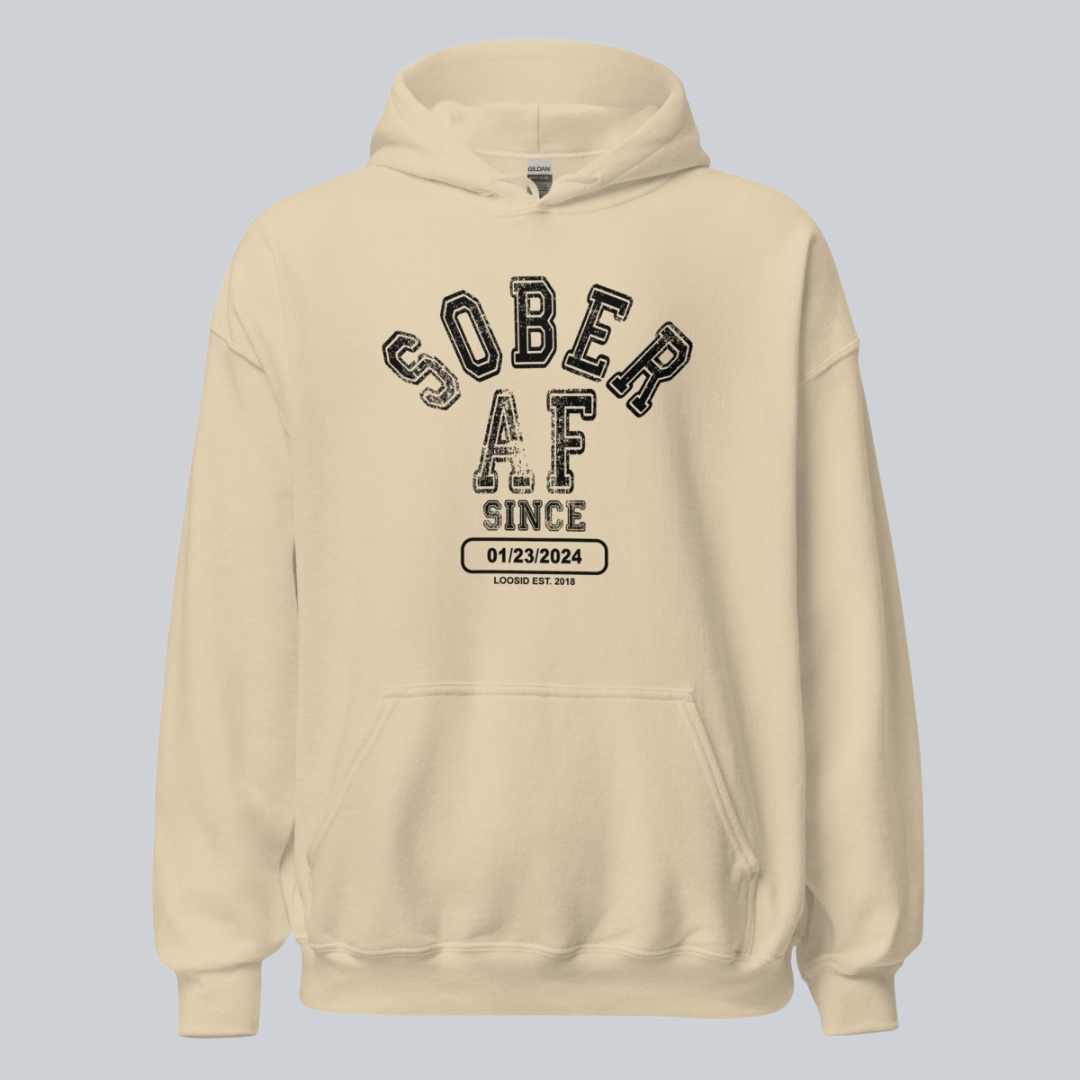 Sober AF Since Recovery Hoodie side view (view 26)