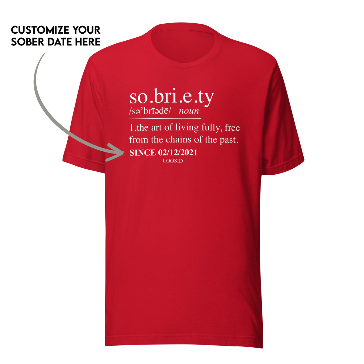 Custom sober T Shirt celebrating personal recovery journeys