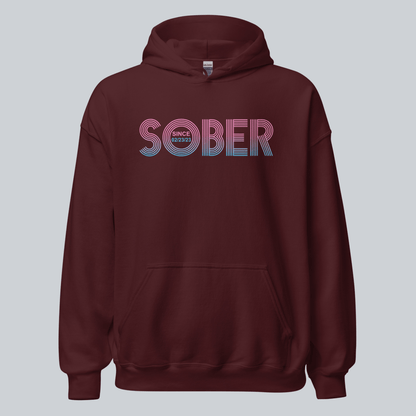 Retro Sobriety Date Recovery Hoodie product photo (view 30)