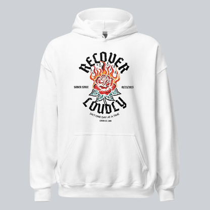 Recover Loudly Women's Custom Sobriety Date Recovery Hoodie product photo (view 40)