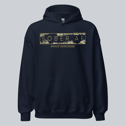 Sober AF Camo Recovery Hoodie side view (view 26)