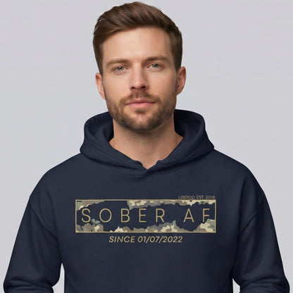 Sober AF Camo Recovery Hoodie packaging detail (view 28)