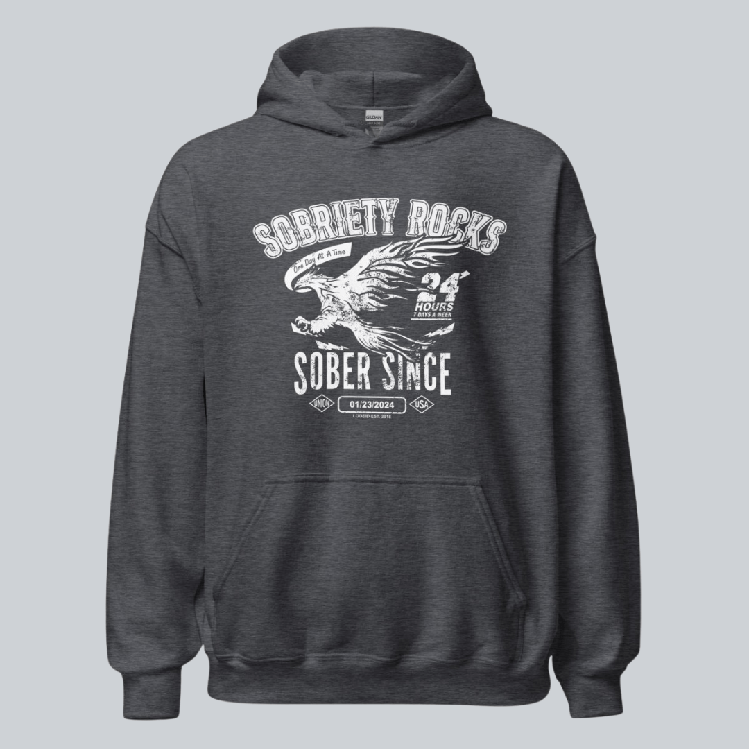 Sober Since Recovery Hoodie featuring the design (view 21)