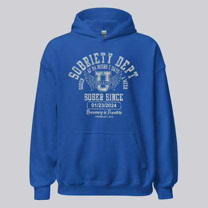 Sobriety Dept Recovery Hoodie back view (view 17)