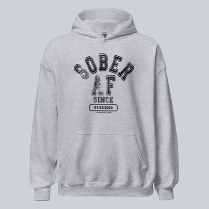 Sober AF Since Recovery Hoodie featuring the design (view 21)
