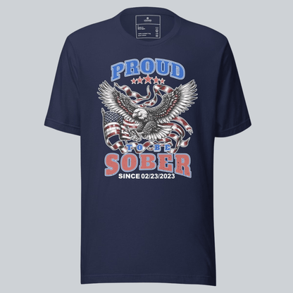 Proud To Be Sober Sober T Shirt lifestyle view (view 5)