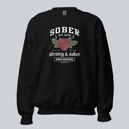 SOBER Girl Gang Strong & Sober Recovery Hoodie graphic detail (view 4)