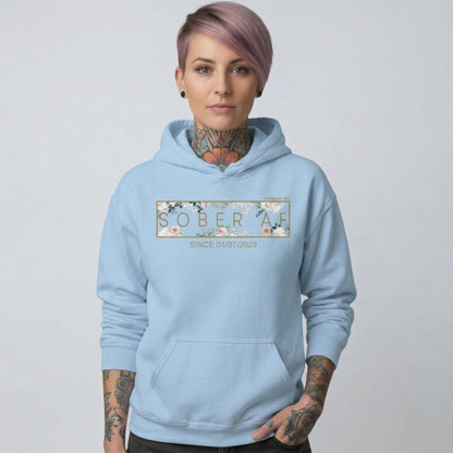 Sober AF Flower Recovery Hoodie featuring the design (view 21)