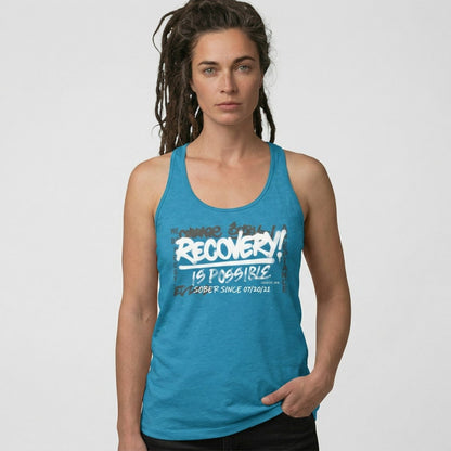 Recovery Is Possible Sober Tank Top fit detail (view 19)