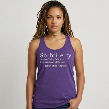 Sobriety Definition Women's w Personalize Sober Date Sober Tank Top side view (view 16)