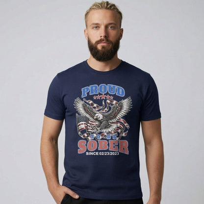 Proud To Be Sober Sober T Shirt back view (view 7)