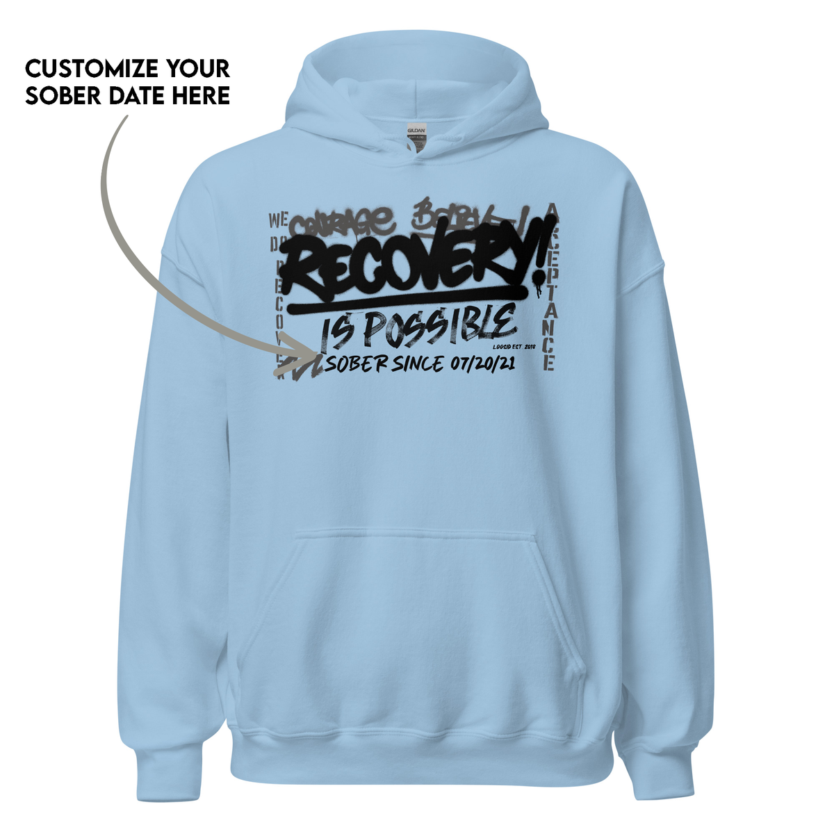 Stylish Sober Hoodie designed for resilience and hope
