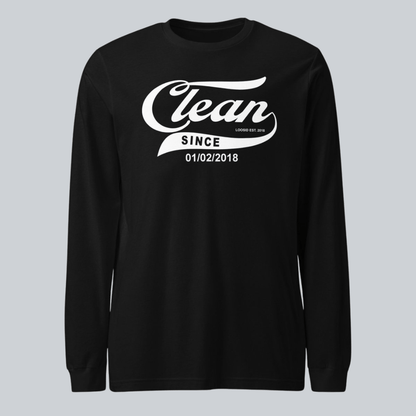 Clean Since Long Sleeve Sober T Shirt graphic detail (view 4)