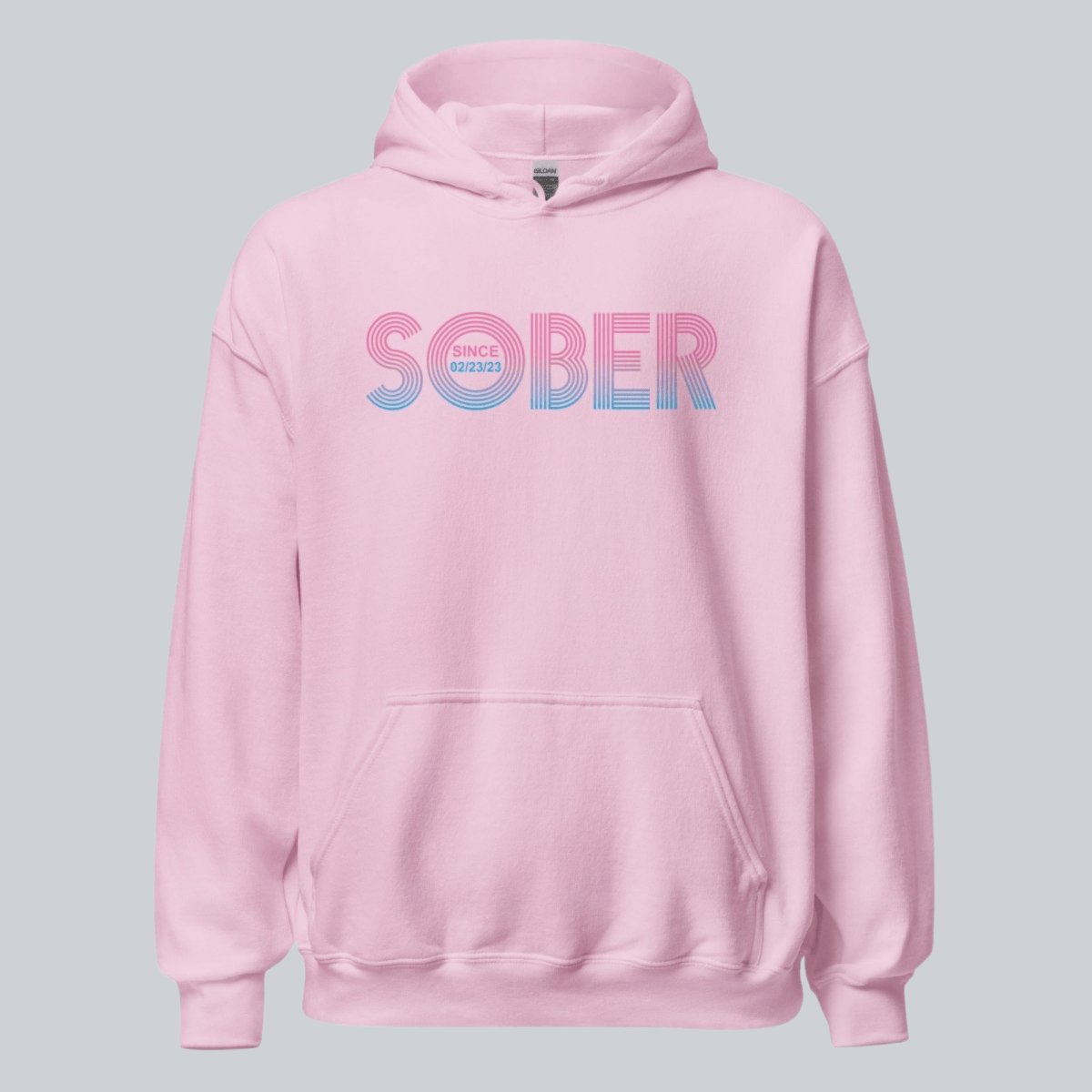Retro Sobriety Date Recovery Hoodie side view (view 26)